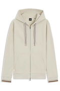Zip-Up Hoodie with Patterned Drawcords