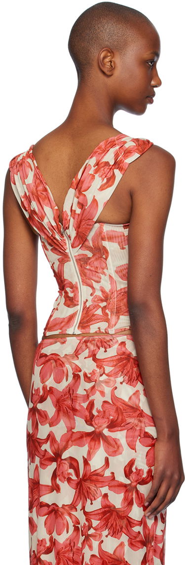 Tielko Miaou Miaou Magda Floral Corset Top Červená | 7090PM1OAL, 2