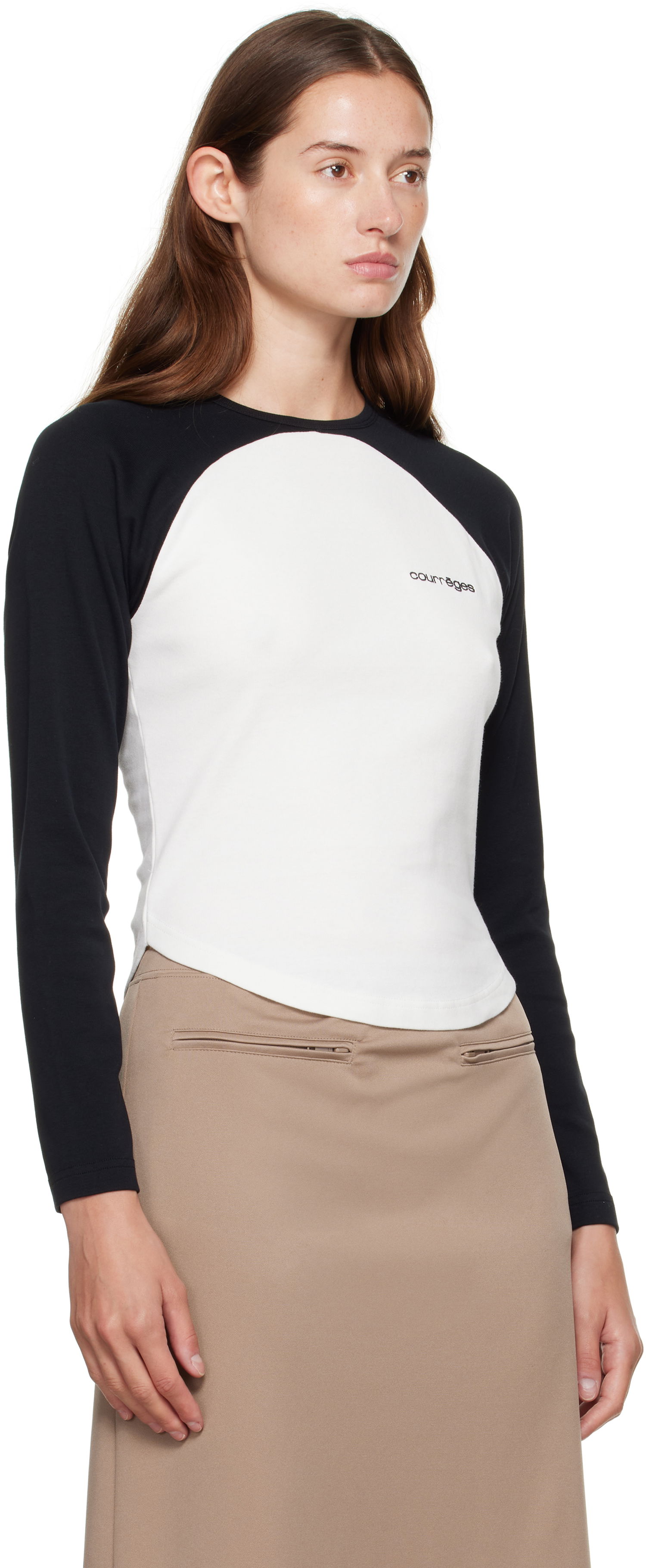 Tričko Courrèges Courrèges Circle Contrast Long Sleeve T-Shirt Čierna | 325JTS228JS0203, 1