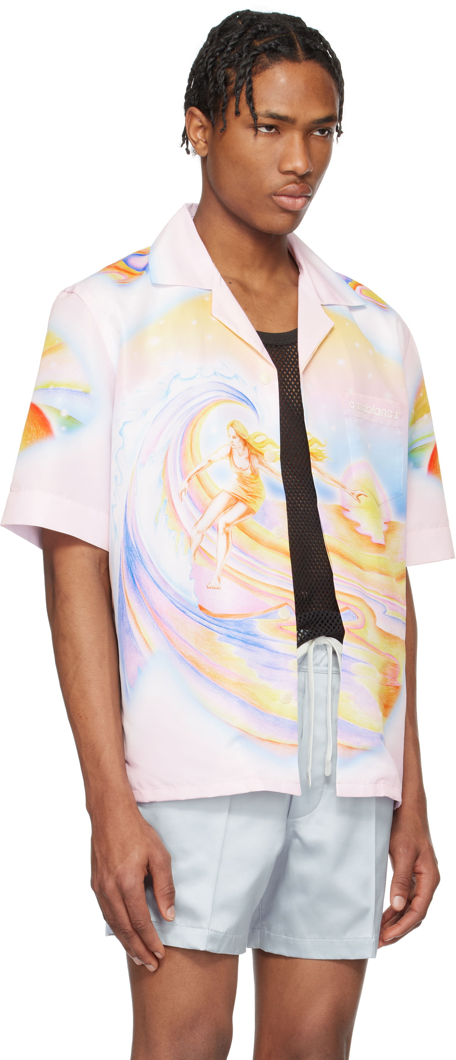 Košeľa Casablanca Casablanca Psychedelic Nirvana Swim Shirt Ružová | MS25-SWM-048-01, 1