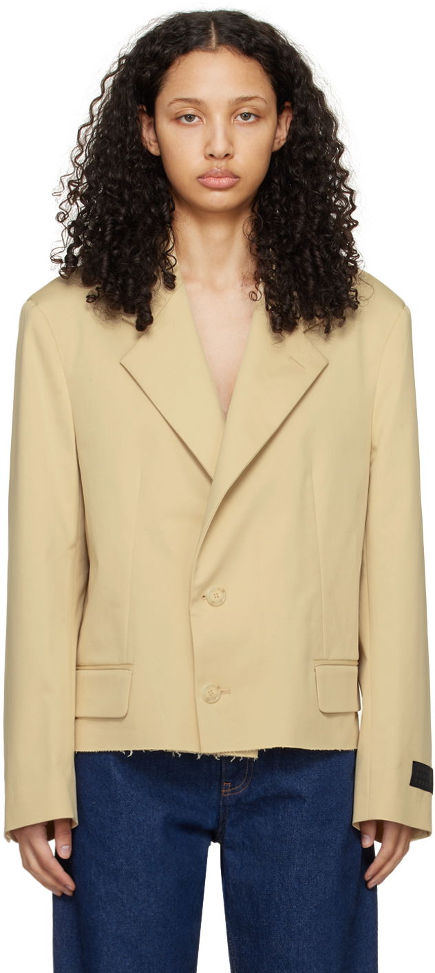 Kabáty Maison Margiela MM6 Raw Hem Blazer Béžová | S52BN0133 S54452, 0