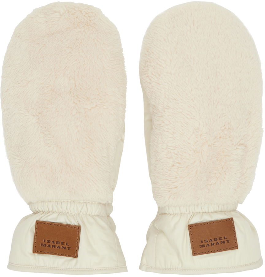 Rukavice ISABEL MARANT Faux Fur Mittens Béžová | GA006XFA-B3C15A, 0