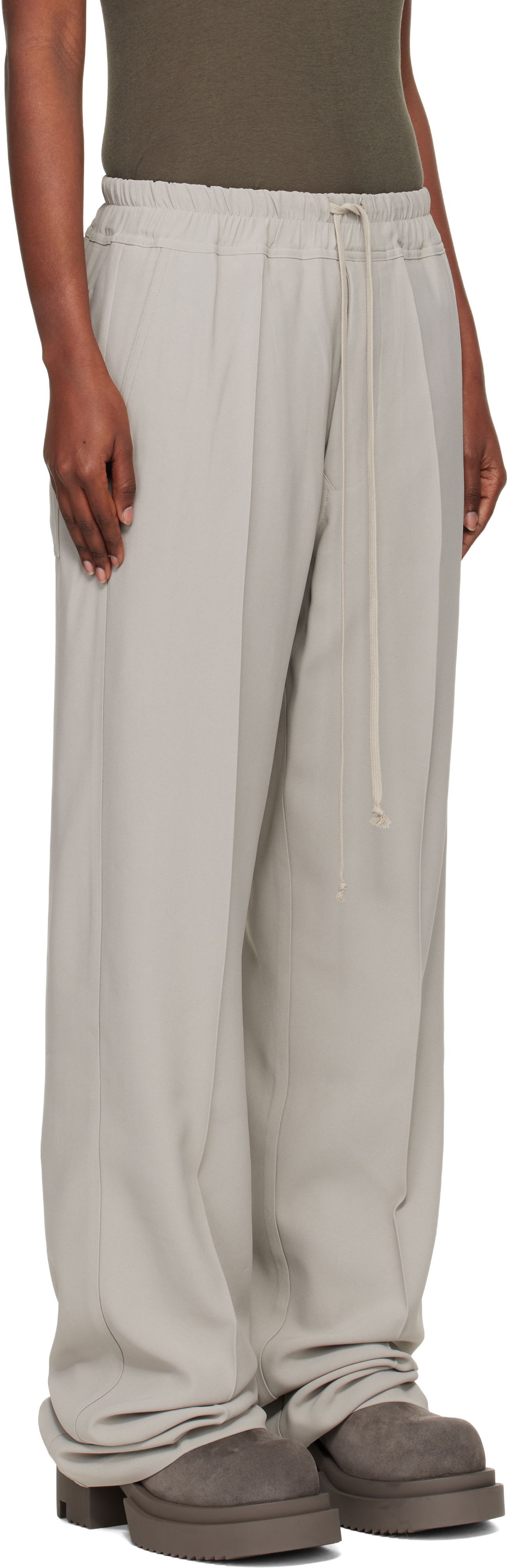 Nohavice Rick Owens Rick Owens Concordians Dietrich Drawstring Trousers Šedá | RP02E4325 HY, 1