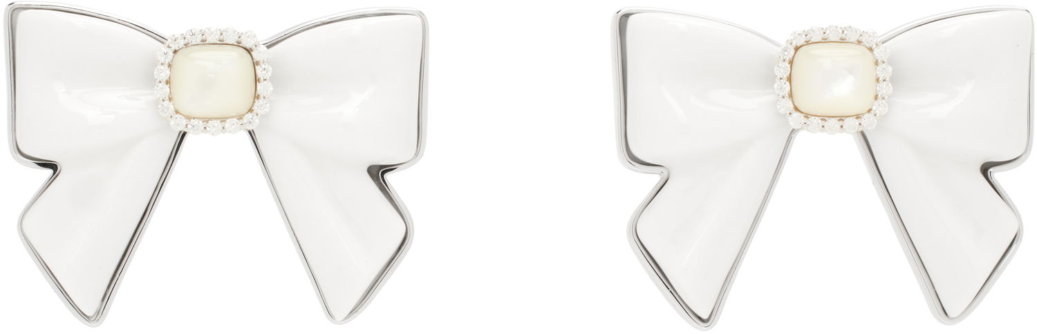 Náušnice SHUSHU/TONG SHUSHU/TONG YVMIN Edition Bowknot Nacre Earrings Biela | 25622WHT00DN2, 0