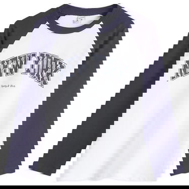 Tričko Sporty & Rich White & Navy Baseball T-Shirt Biela | TO046506077WH22-NVY, 1