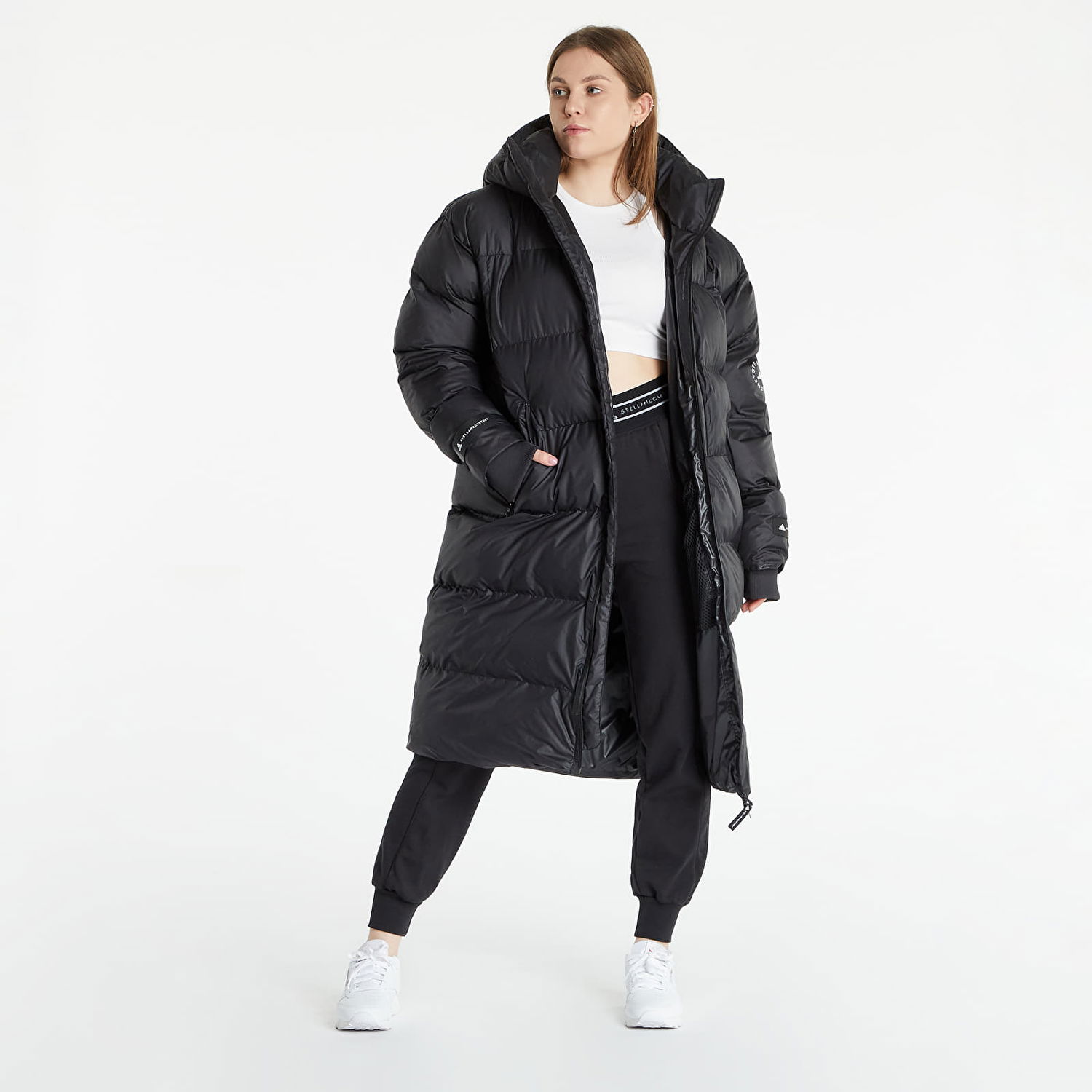 Prešívaná bunda adidas Performance Stella McCartney x Long Puffer Black Čierna | HF9002, 0