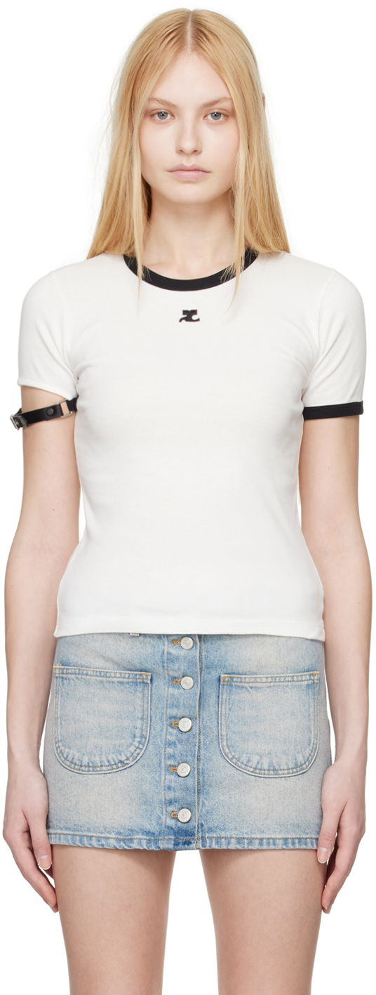 Tričko Courrèges Courrèges Buckle T-Shirt Biela | 124JTS117JS0070, 0