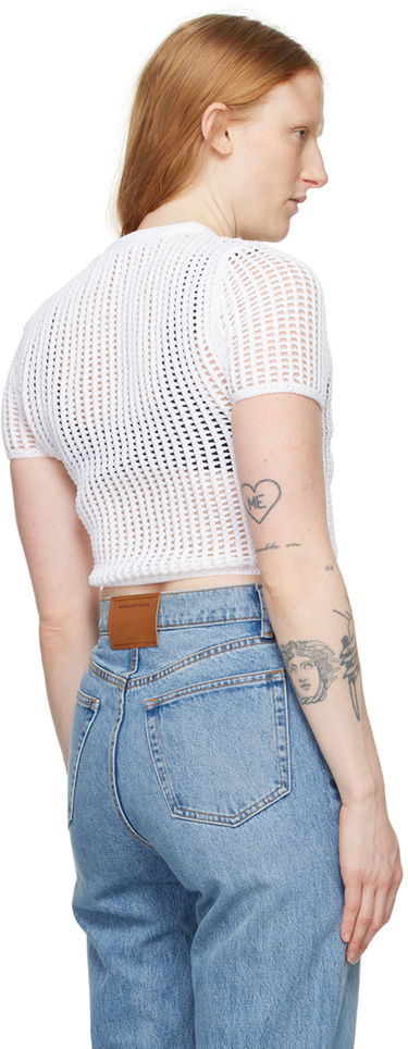 Crop Top Alexander Wang Cropped T-Shirt Biela | 4KC2241018, 2