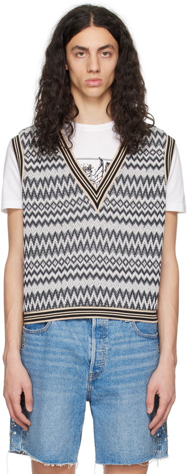 Sveter Anna Sui Zig Zag Knit Vest Šedá | M1023K31, 0