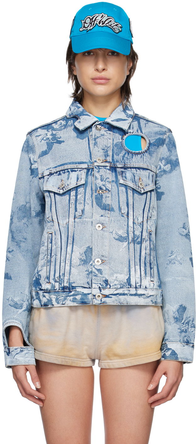 Bunda Off-White Blue Sky Meteor Denim Jacket Modrá | OWYE027S23DEN0034000, 0