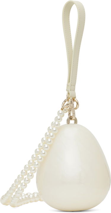 Kabelka Simone Rocha Simone Rocha Micro Pearl Egg Shaped Bag Biela | BAG110B 0773, 2
