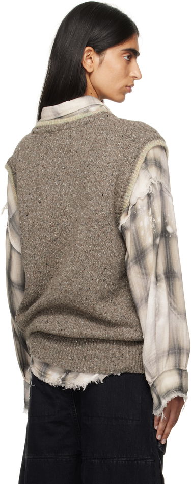 Sveter ERL Knit Vest With Logo Hnedá | ERL09N003, 2