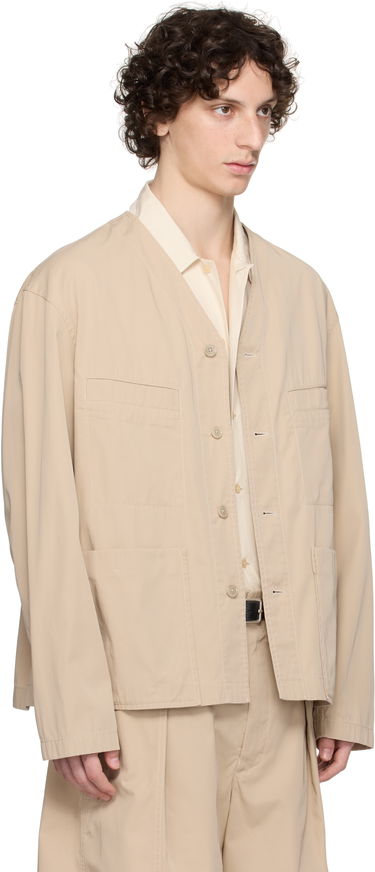 Košeľa LEMAIRE Lemaire Collarless Overshirt Béžová | OV1011 LF1352, 4