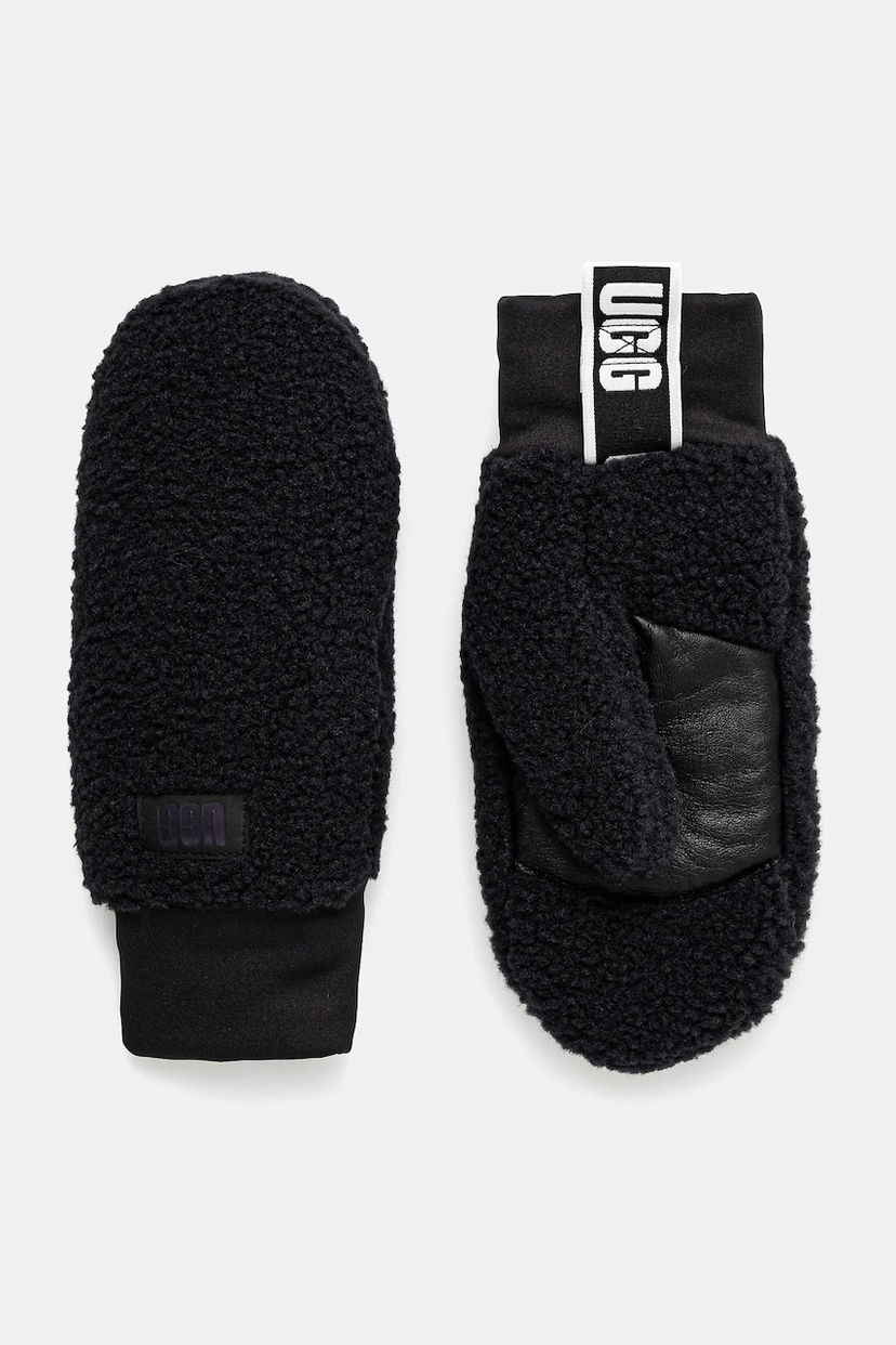 Rukavice UGG Sherpa Mittens with Leather Palm Čierna | 101099
