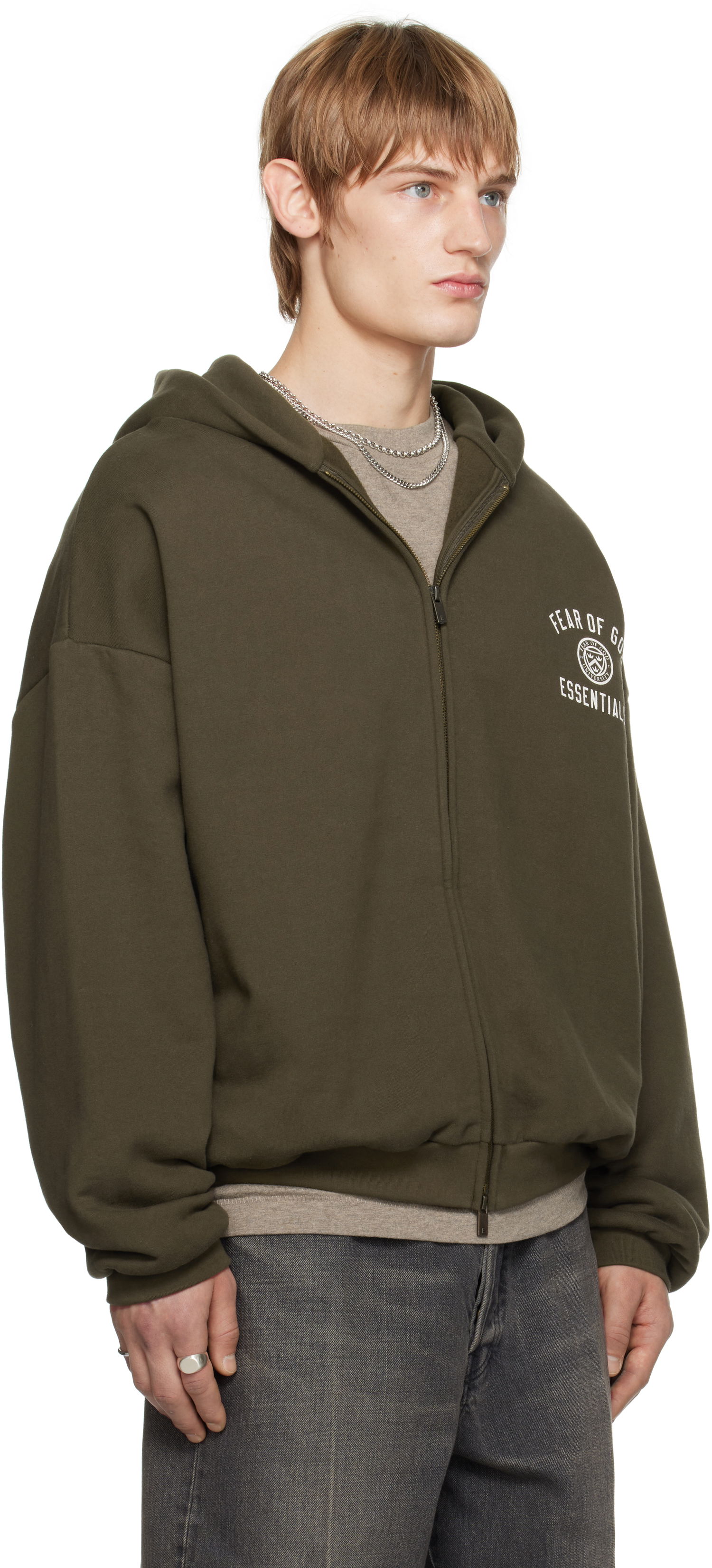 Mikina Fear of God Fear of God ESSENTIALS Heavy Fleece Full Zip Hoodie Zelené | 192HO246245F, 1