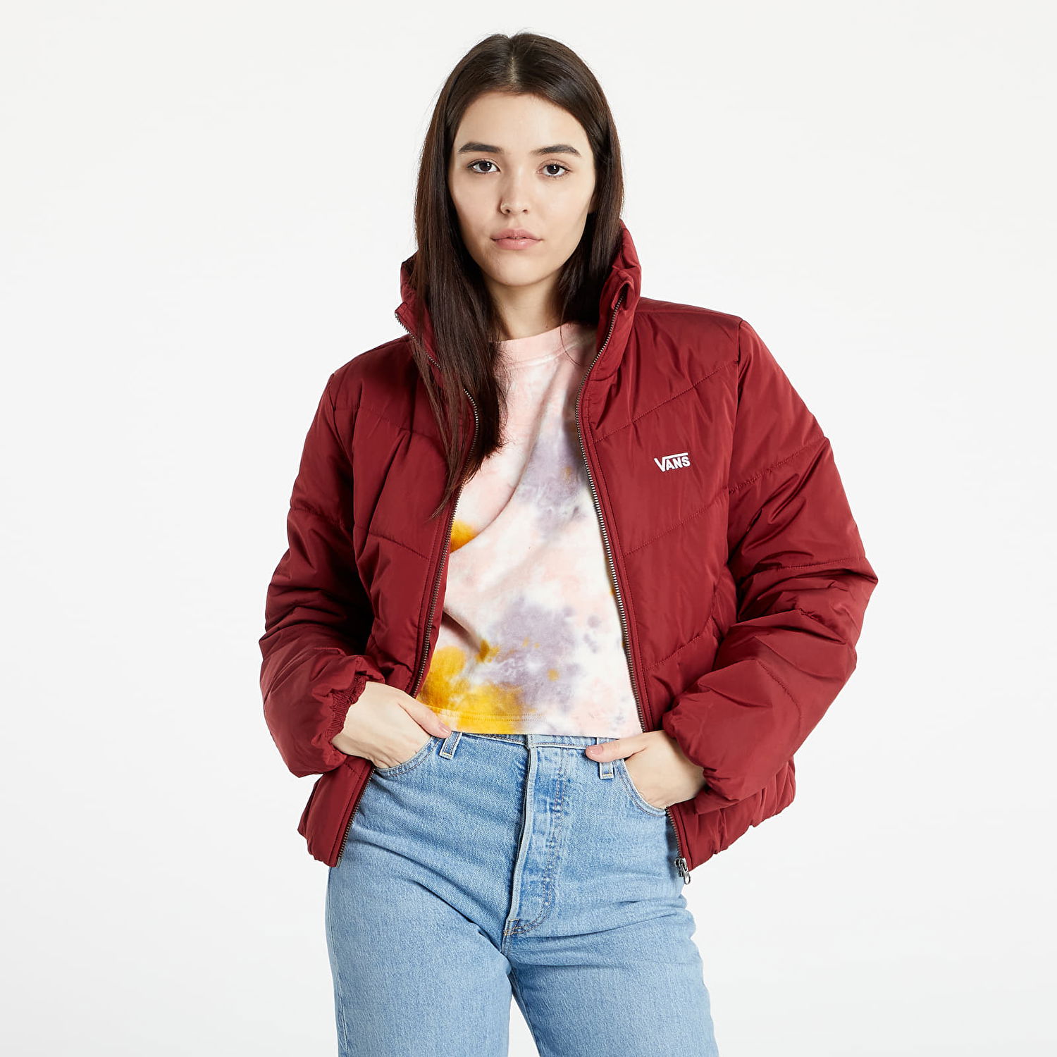 Prešívaná bunda Vans Foundry V Puffer Červená | VN0A4V8MZBS1, 1
