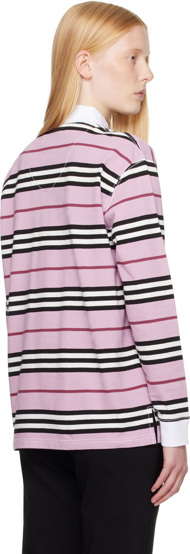 Polo tričko Burberry Burberry Long Sleeve Striped Polo Ružová | 8106581, 2