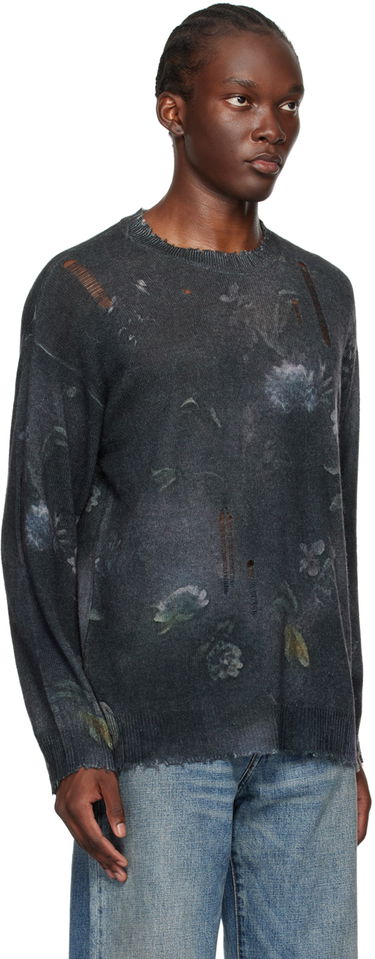 Sveter R13 R13 Distressed Floral Boyfriend Sweater Šedá | R13MY199-Y157A, 1