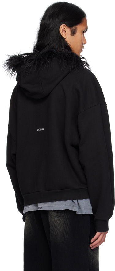 Mikina We11done Faux Fur Trim Zip-Up Hoodie Čierna | WD-TJ2-24-811-U-BK, 2