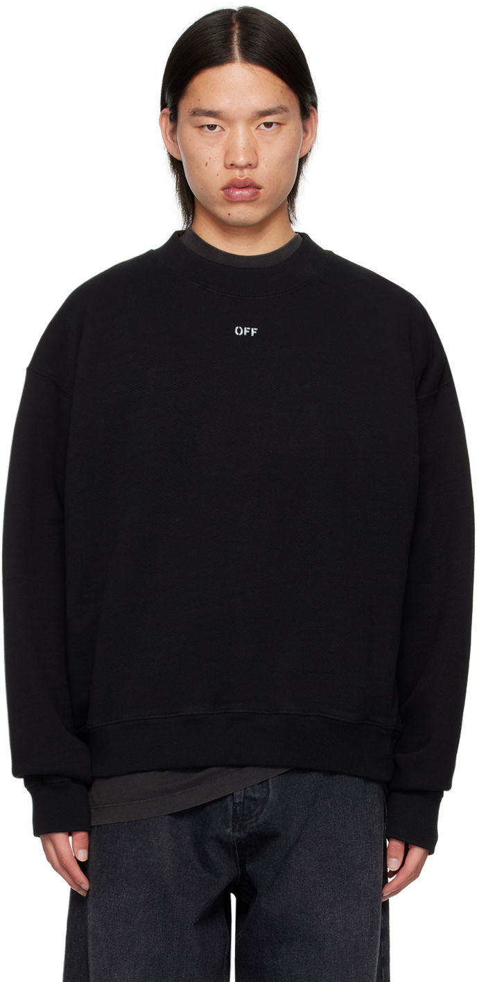 Mikina Off-White Black Off Stamp Skate Crewneck Sweatshirt Čierna | OMBA054C99FLE0061001, 0