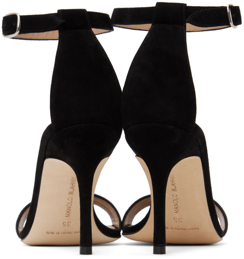 Oblečenie Manolo Blahnik Manolo Blahnik Chaos Suede Heeled Sandals Čierna | 9XX-0740, 1