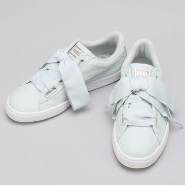 Tenisky a topánky Puma Basket Heart Canvas Wn's blue flower - white - silver Modrá | 366495 03, 2