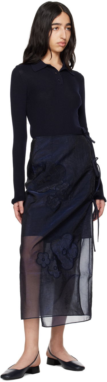 Sukňa Cecilie Bahnsen Cecilie Bahnsen Oda Pola Knit Top Navy | 1.25KNI50007 ODA TOP, 4