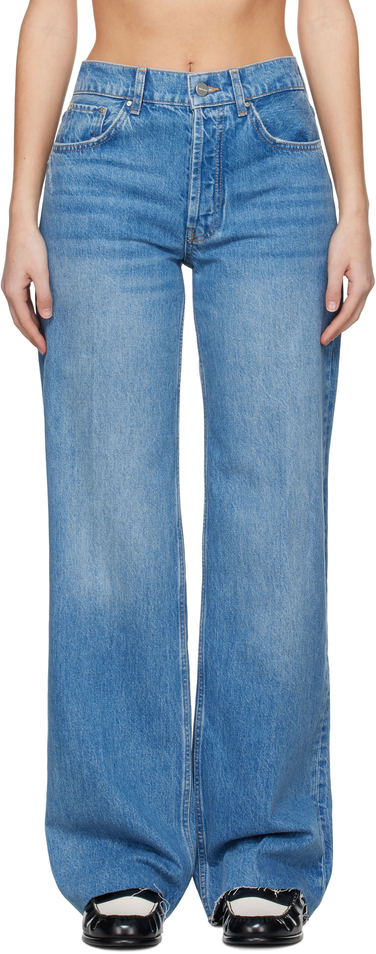Džínsy Anine Bing Anine Bing Hugh Wide-Leg Jeans Modrá | A-06-7135-447, 0