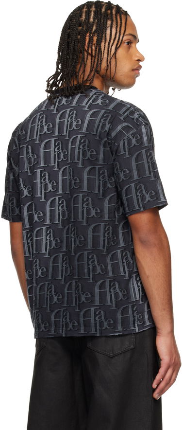 Tričko AAPE by A Bathing Ape Moonface Logo Embossed Monogram Short-Sleeve T-shirt Čierna | AAPTEM1664XXNBKE, 2
