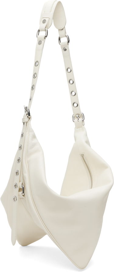 Taška cez rameno BY FAR BY FAR Trayana Washed Leather Shoulder Bag Biela | MWBSB063LL034WH020PL, 1