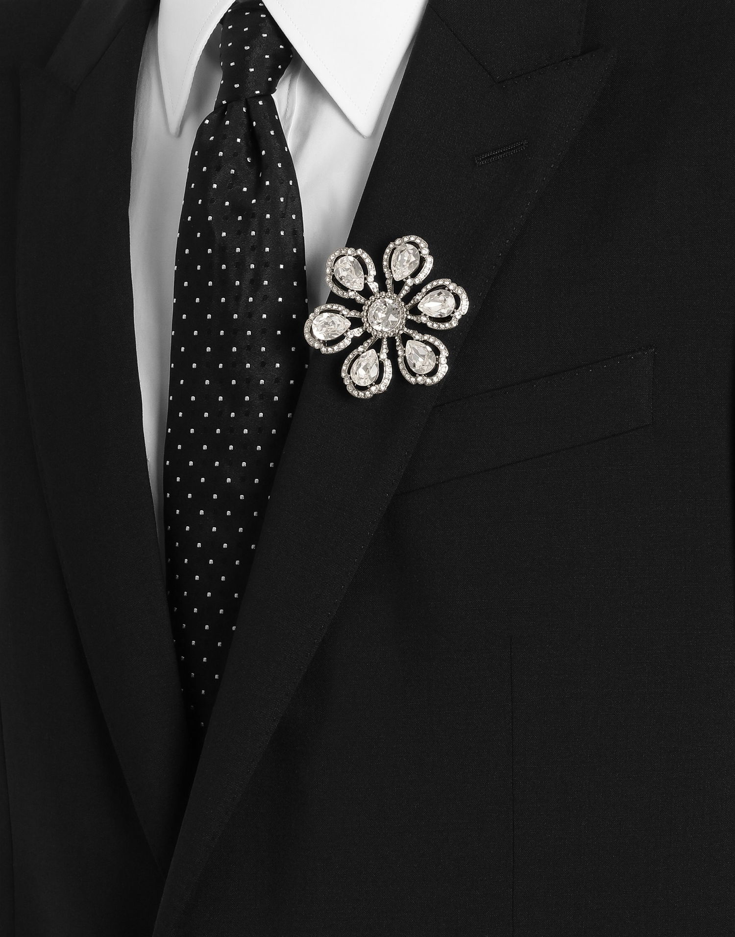 Spona Dolce & Gabbana Sartoria Floral Brooch With Rhinestones Metalická | WPS1F9W111187655, 1