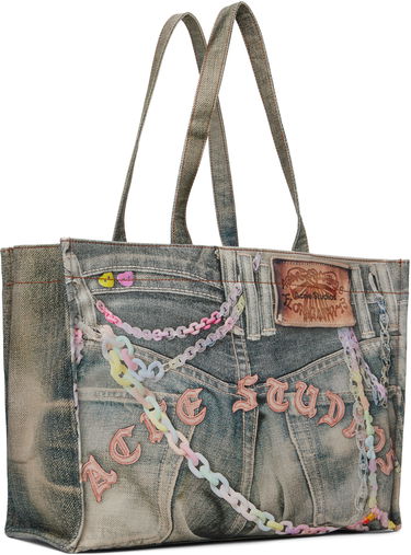 Tote bag Acne Studios Acne Studios Logo Shoulder Tote Modrá | C10238-, 2