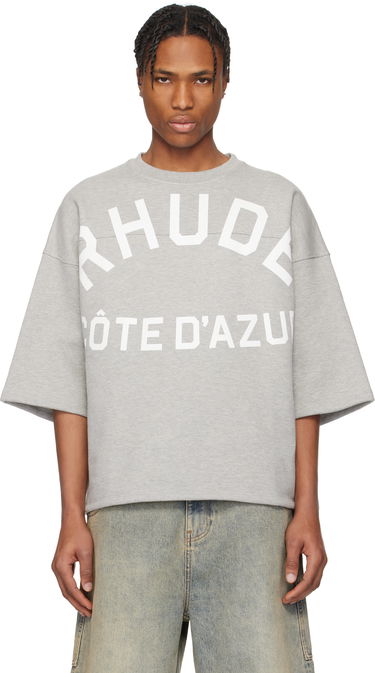 Sveter Rhude Rhude 'Côte D'Azur' Boxy Mid-Sleeve T-Shirt Šedá | RHPS25TT23012, 0