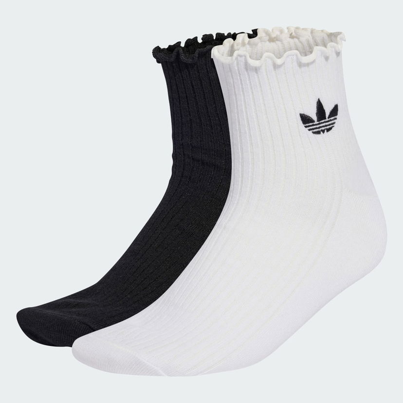 Ponožky adidas Performance Ruffle Quarter Ribbed Socks Biela | KD8367