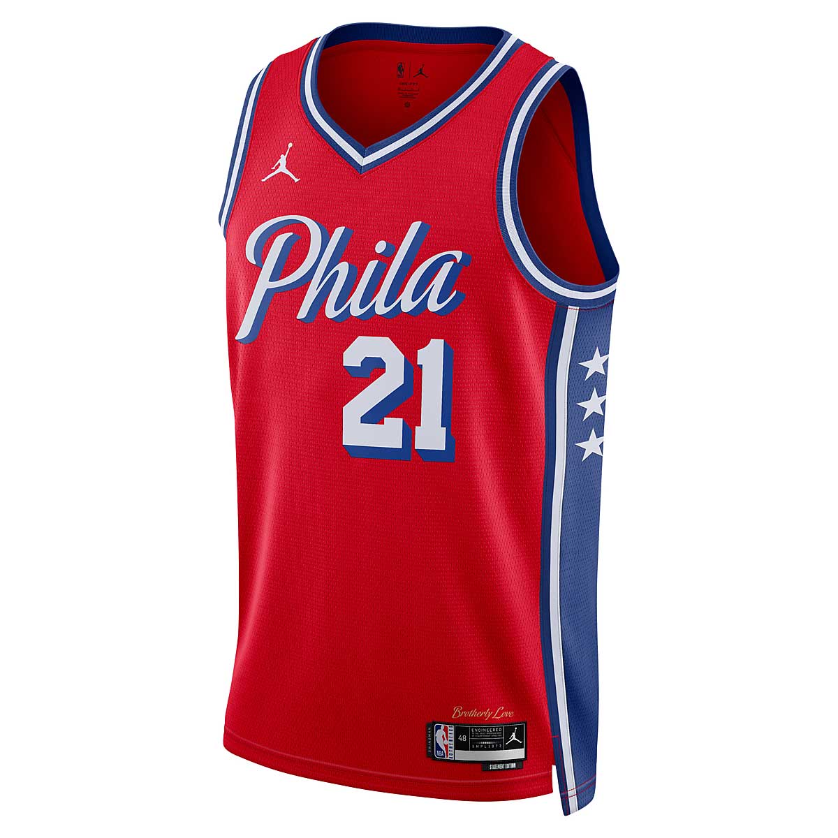 Dres Jordan Dri-FIT NBA Philadelphia 76ers Statement Edition Swingman Jersey Červená | DO9539-658, 1