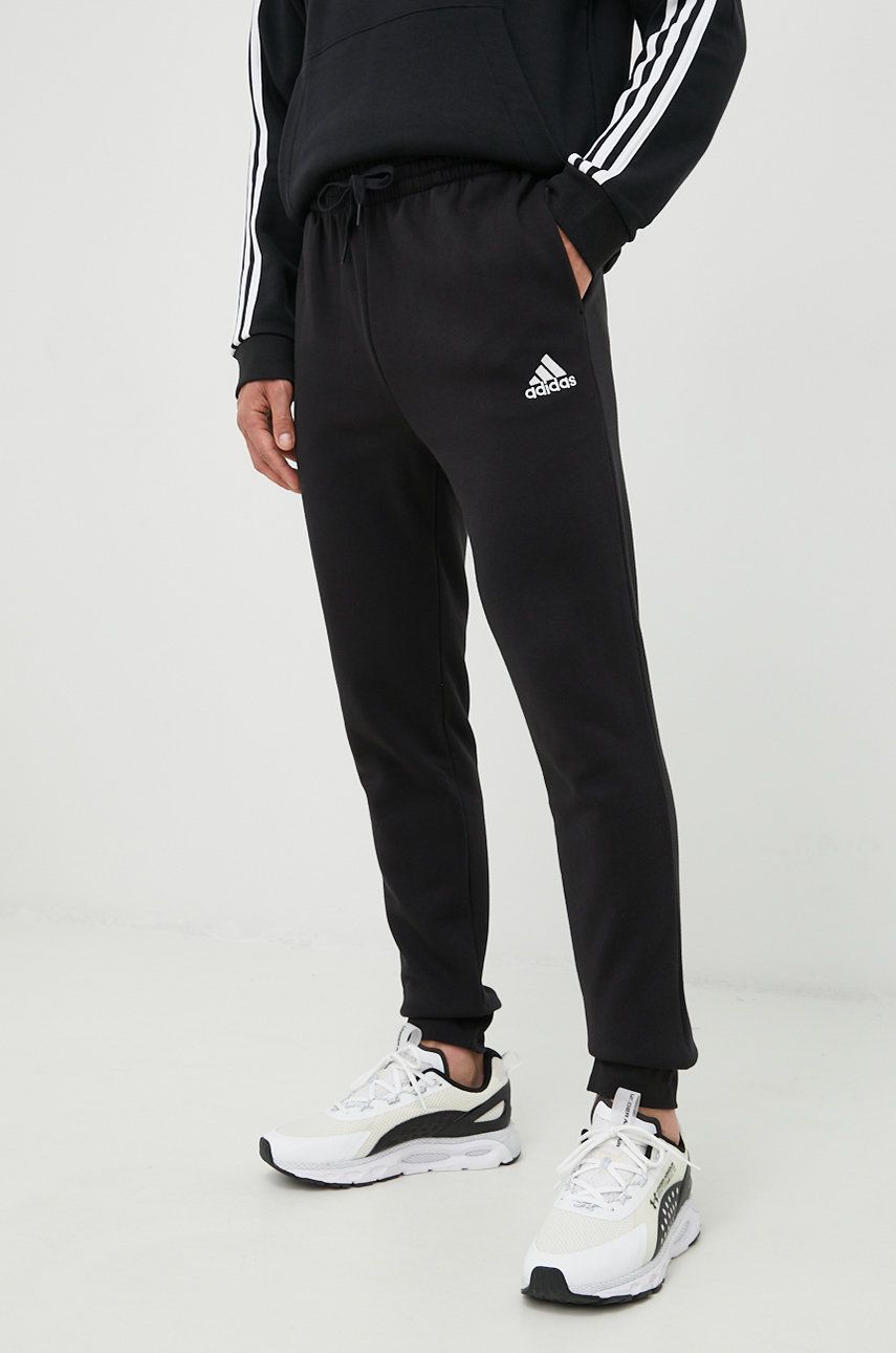 Tepláky adidas Originals Essentials Fleece Regular Tapered Pants Čierna | HL2236, 0