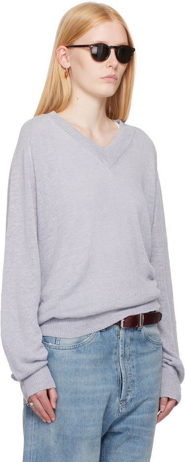 Sveter OUR LEGACY Our Legacy Rue V-Neck Sweater Šedá | M2253RB, 4