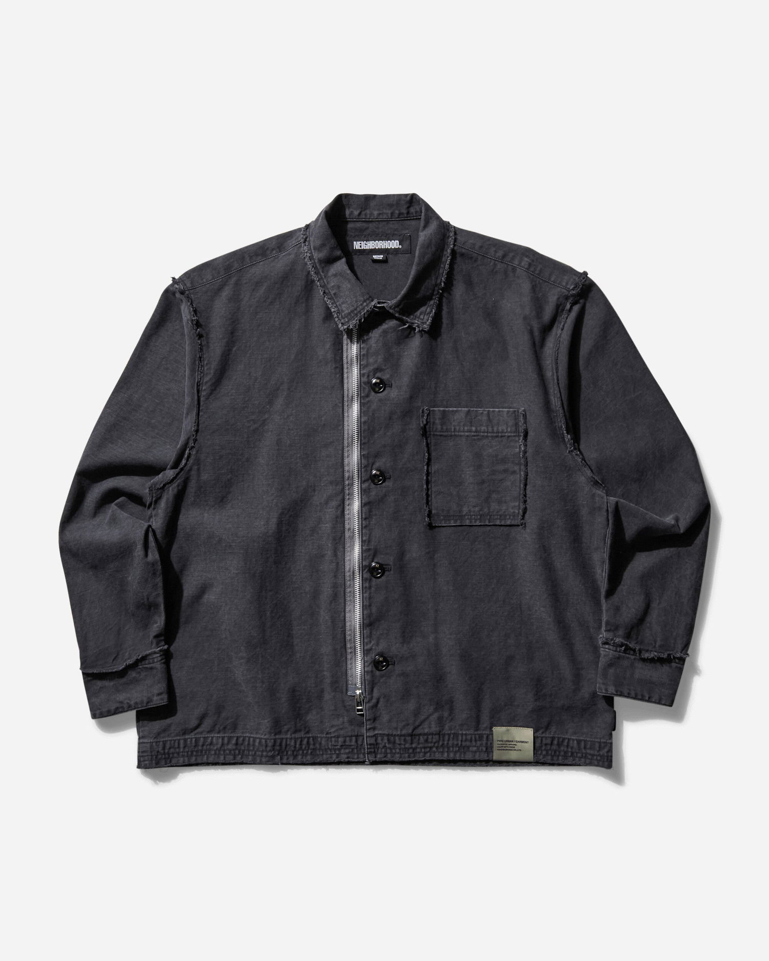 Košeľa Neighborhood Untrimmed Zip Shirt Čierna | 251AQNH-SHM06 BK, 0