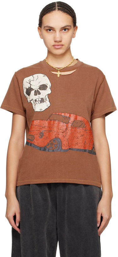 Tričko ERL ERL Skull & Car Graphic T-Shirt Hnedá | ERL08T005, 0