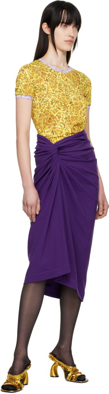 Sukňa Dries Van Noten Dries Van Noten Knotted Jersey Midi Skirt Fialová | 251-011140-1603, 3