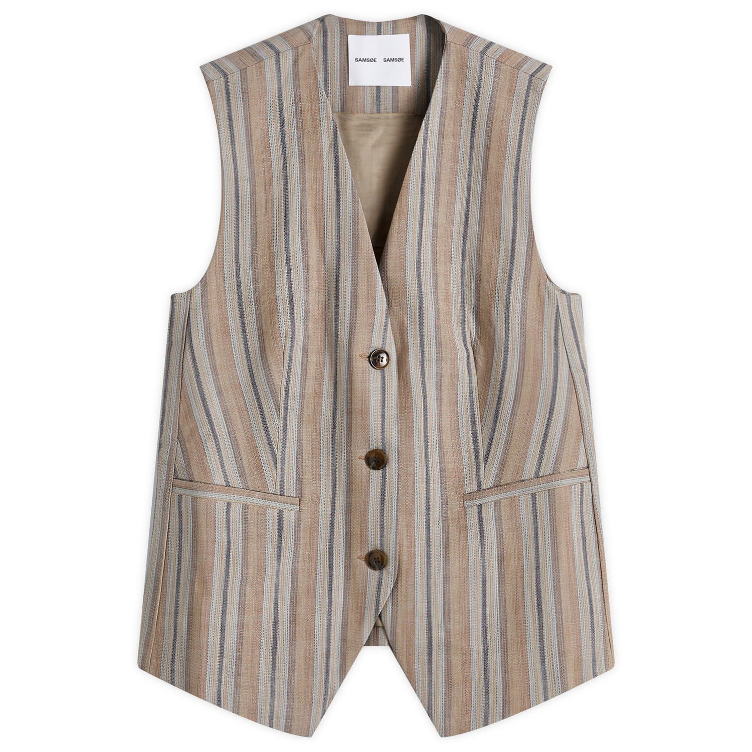 Vesta Samsoe Samsoe Samsøe Samsøe Women's Saleni Striped Vest Béžová | F24200042-CLR001606, 0