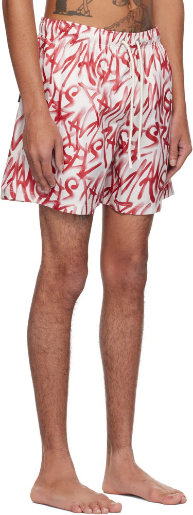 Plavky Palm Angels Palm Angels Graffiti Print Swim Shorts Biela | PMFD012S25FAB0010325, 1