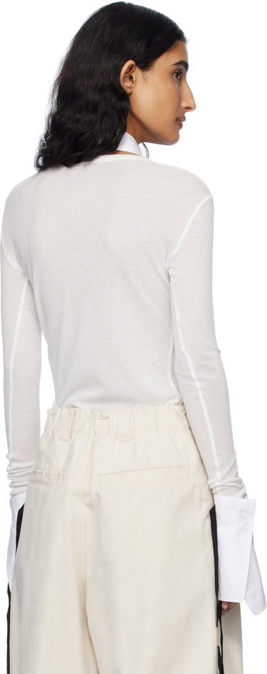 Košeľa Ann Demeulemeester Ann Demeulemeester Fiene Long Sleeve T-Shirt Biela | 2510-W-JTS12-FA570-002, 2