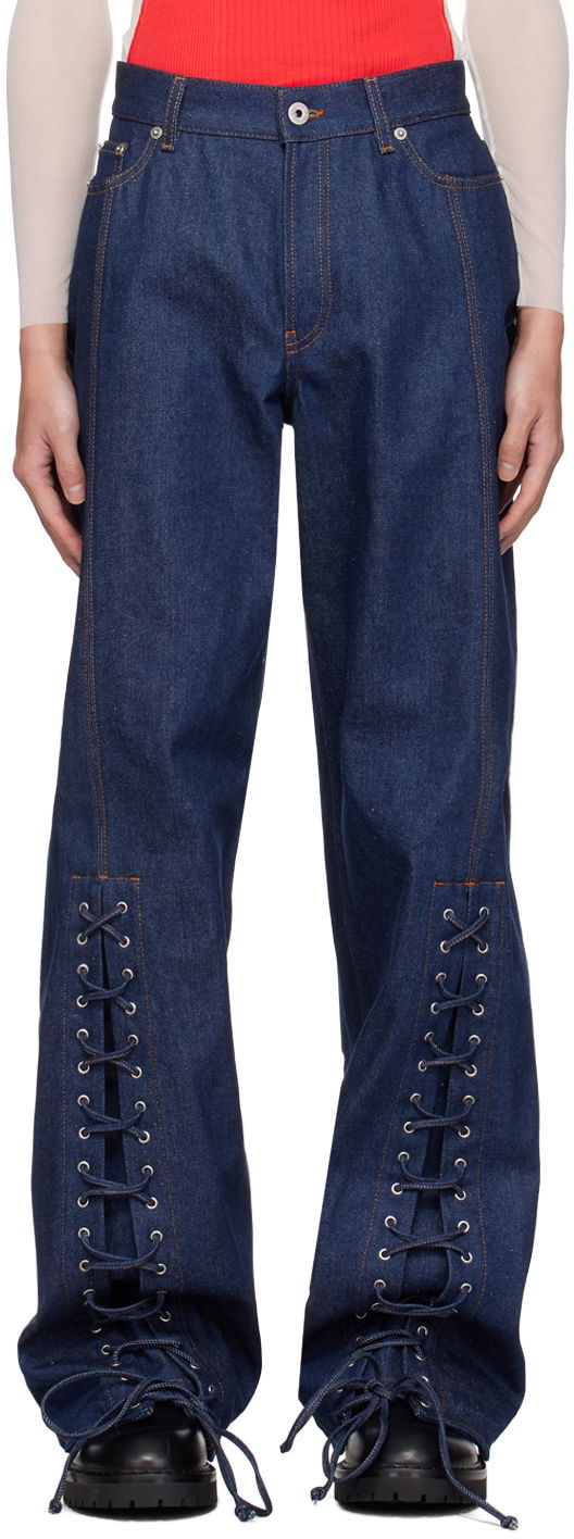 Džínsy Jean Paul Gaultier Jean Paul Gaultier Lacing Detail Jeans Modrá | 24/30-F-PA151P-D015-55, 0