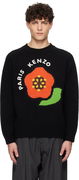 Wool Sweater with Flower Applique