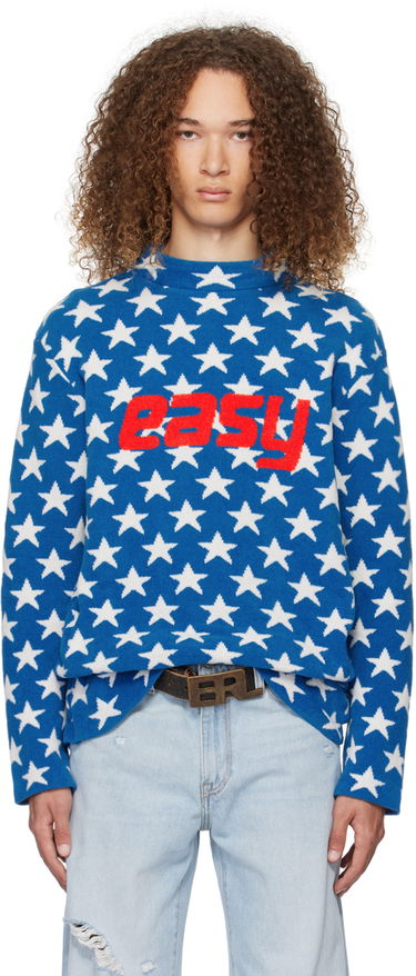 Sveter ERL 'Easy' Star-Print Knit Sweater Modrá | ERL07N006, 0