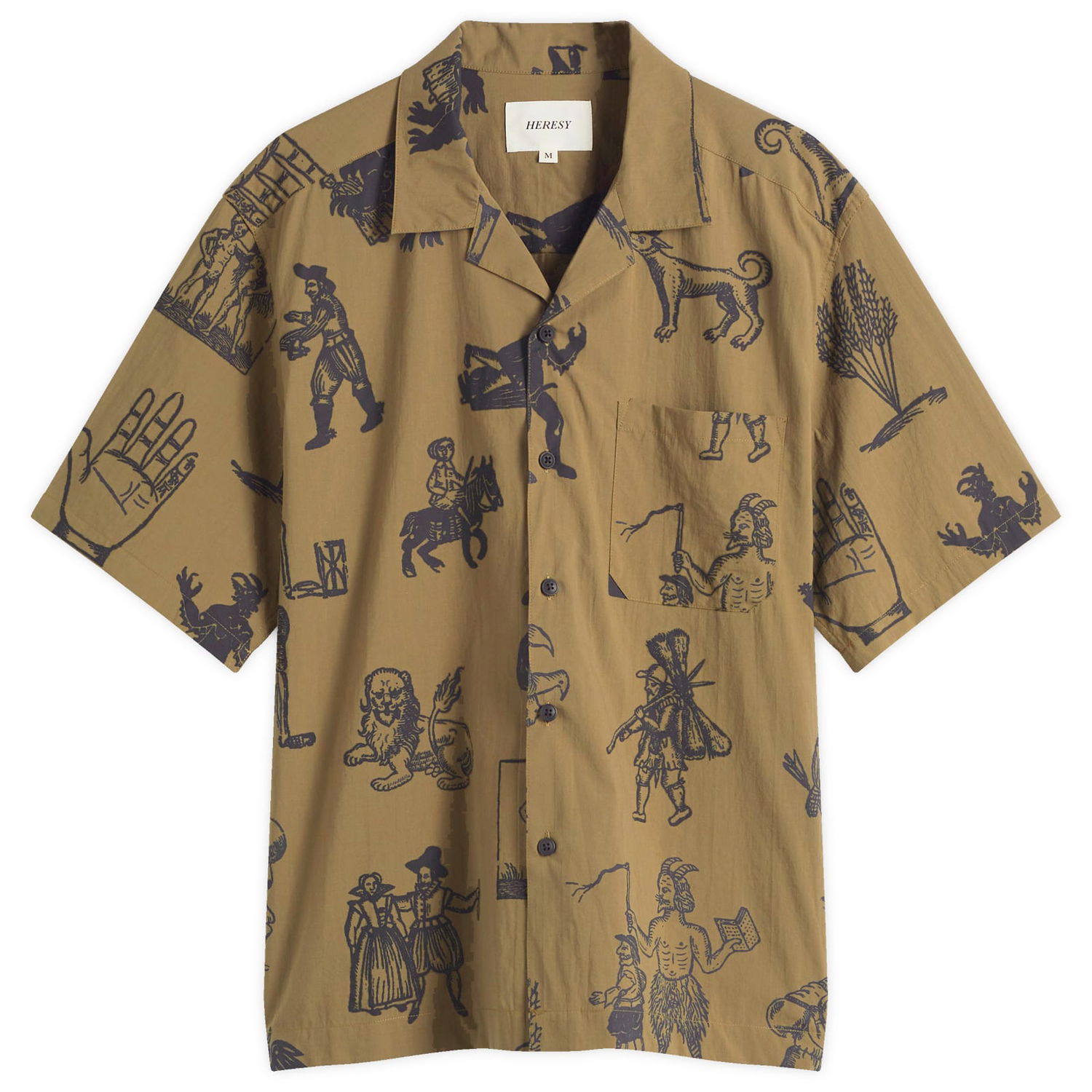 Košeľa Heresy Heresy Woodcut Print Shirt Hnedá | HSS25-CS02G, 0