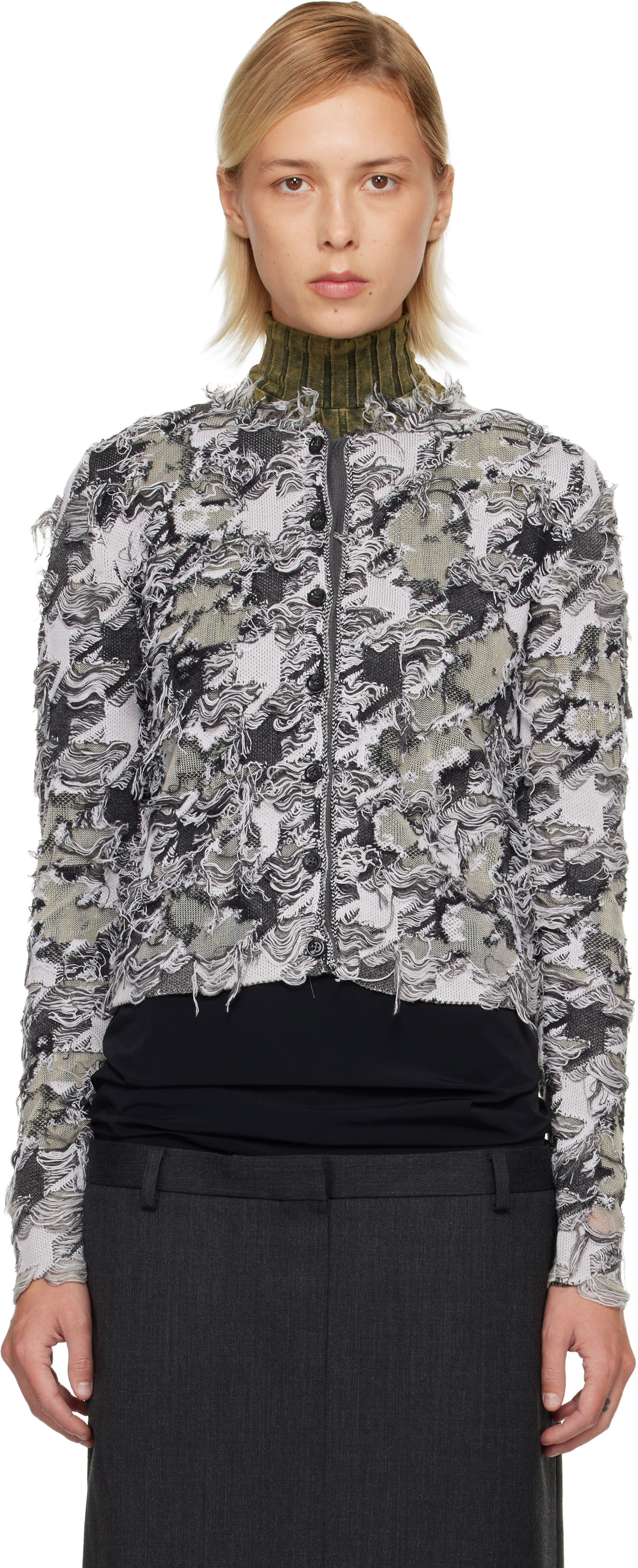 Sveter Diesel Shredded Knit M-Sibylla Cardigan Rôznofarebný | A21465 0LKDQ, 0