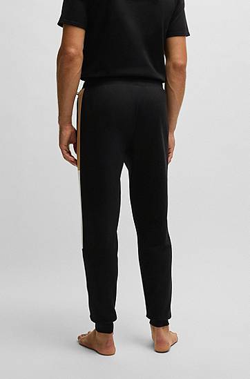 Tepláky BOSS BOSS Cotton-Terry Tracksuit Bottoms with Contrast Side Panels Čierna | 50535786, 1