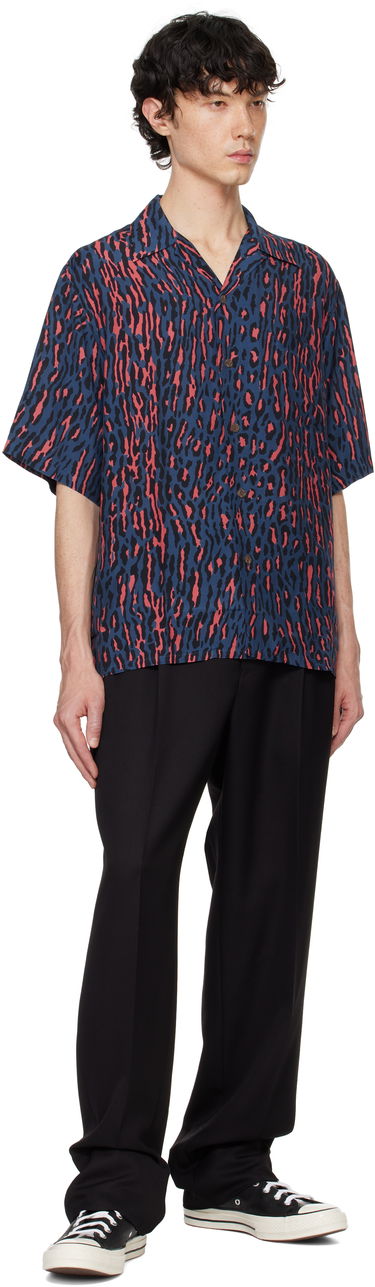 Košeľa WACKO MARIA WACKO MARIA Leopard Print Short Sleeve Shirt Modrá | 24FWE-WMS-HI01, 3